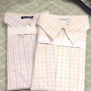 Men's Checkered Shirts - White and Cream